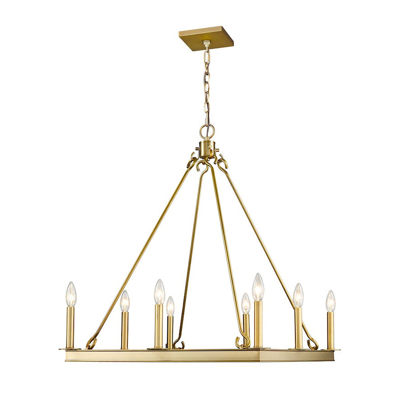 Z-Lite Barclay 8 Light 31.5" Chandelier, Olde Brass