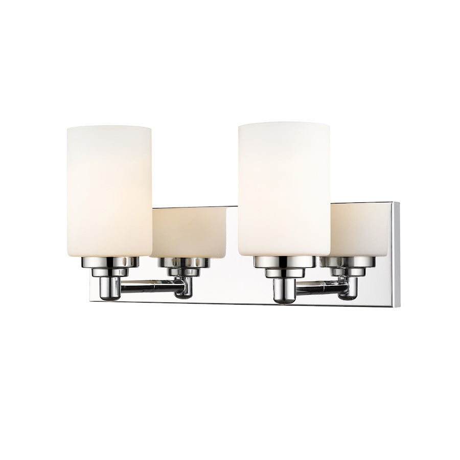 Z-Lite Soledad 2 Light Vanity, Chrome, White - 485-2V-CH