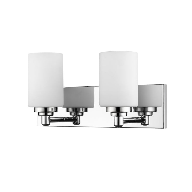 Z-Lite Soledad 2 Light Vanity, Chrome/White