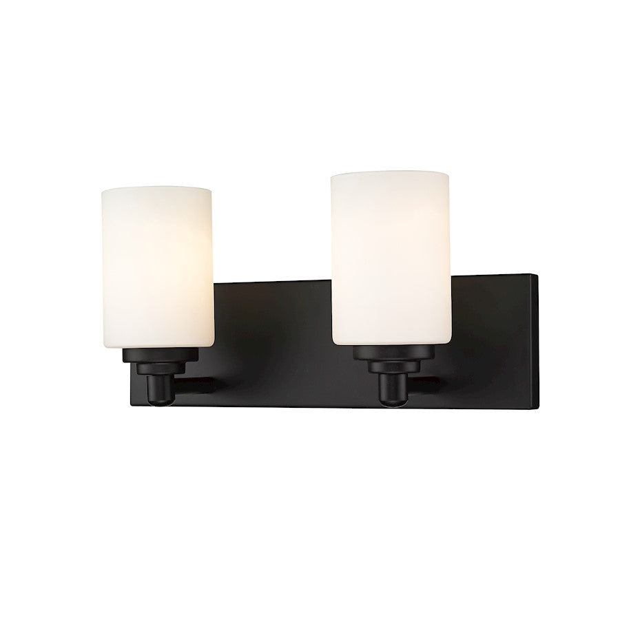 Z-Lite Soledad 2 Light Vanity, Matte Black, White - 485-2V-MB
