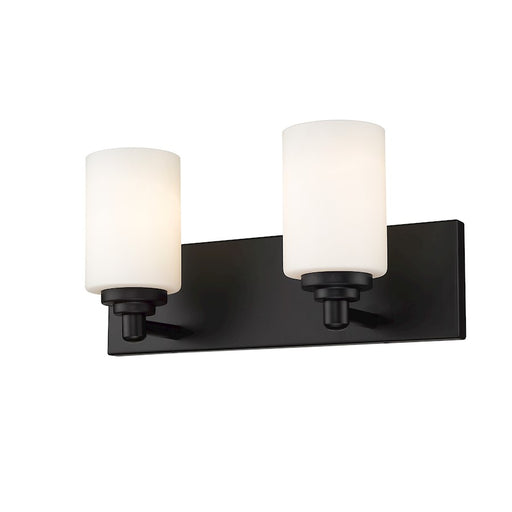 Z-Lite Soledad 2 Light Vanity, Matte Black/White
