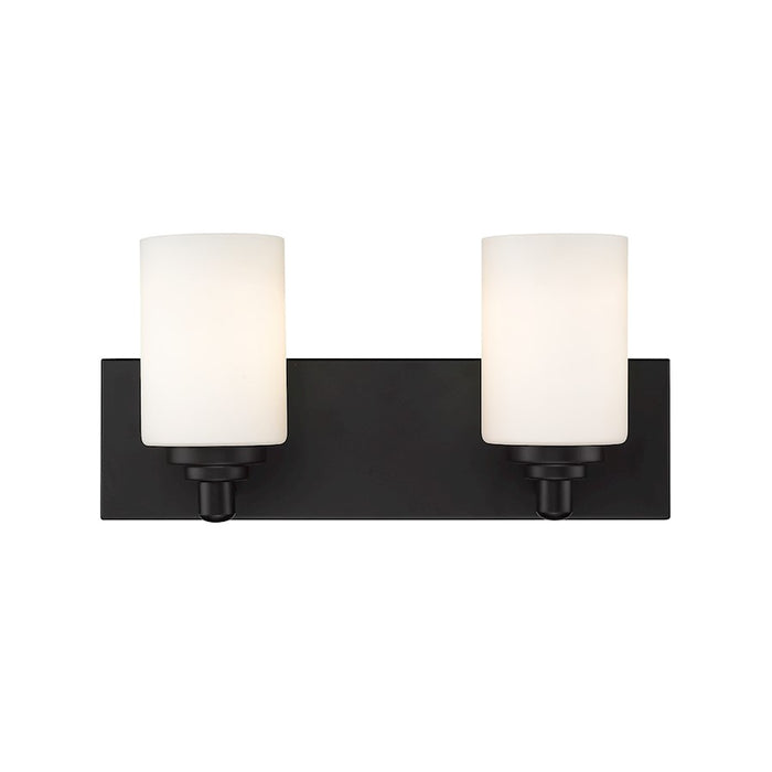 Z-Lite Soledad 2 Light Vanity, Matte Black/White