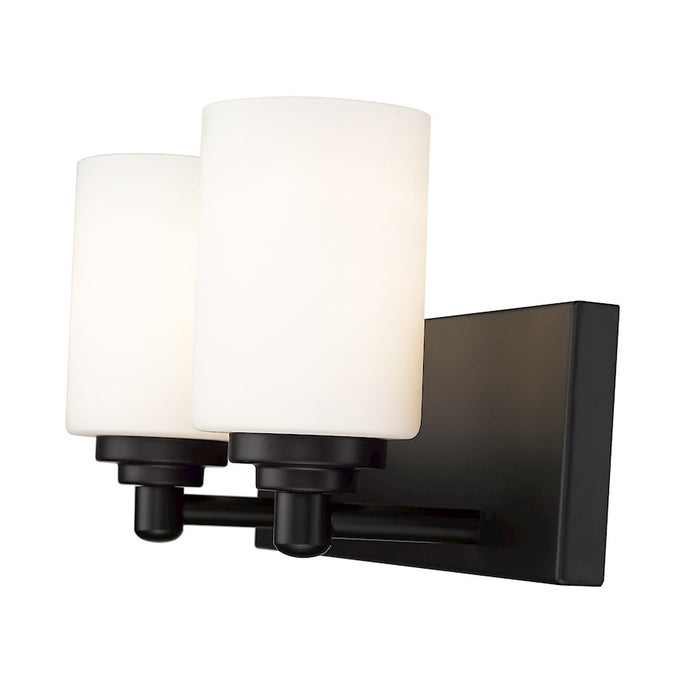 Z-Lite Soledad 2 Light Vanity, Matte Black/White