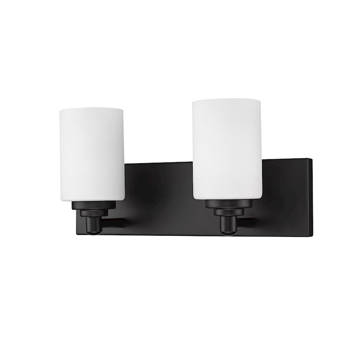 Z-Lite Soledad 2 Light Vanity, Matte Black/White