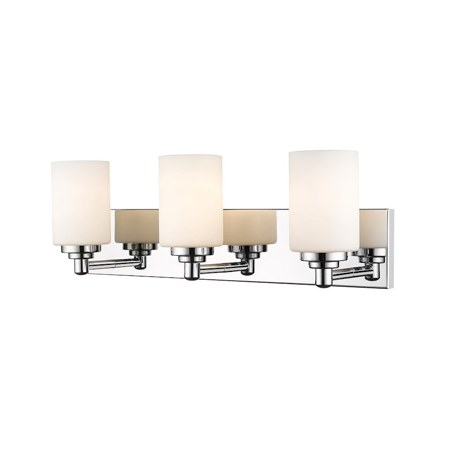 Z-Lite Soledad 3 Light Vanity, Chrome, White - 485-3V-CH