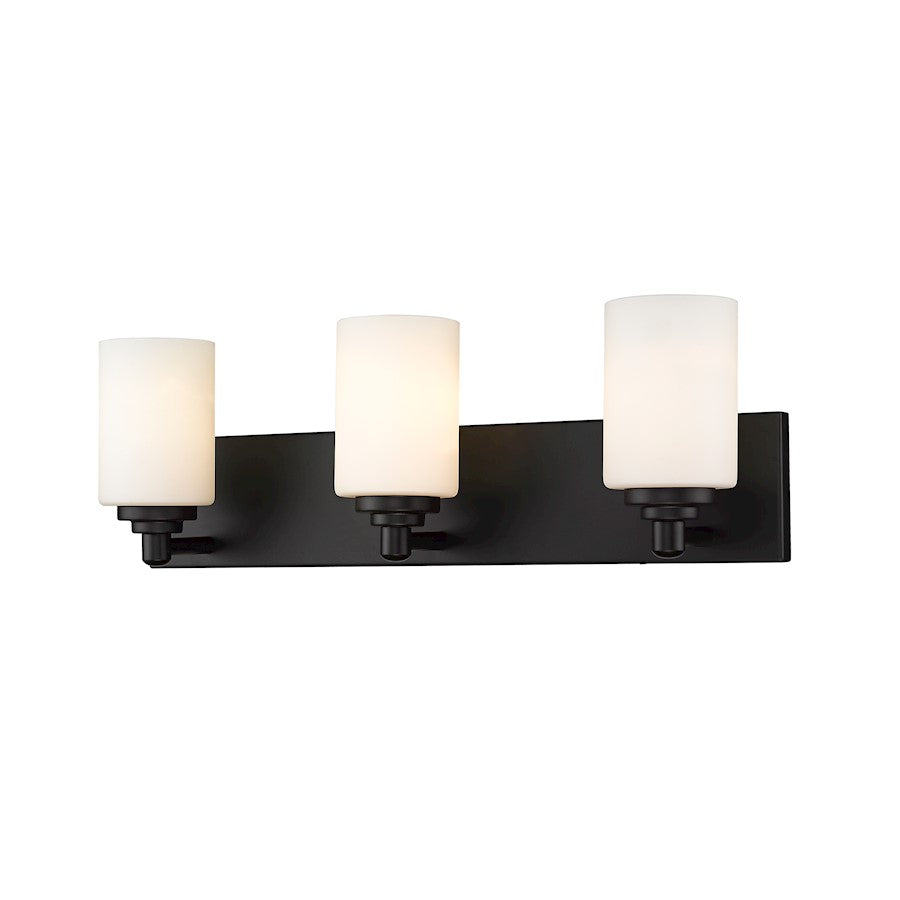 Z-Lite Soledad 3 Light Vanity, Matte Black, White - 485-3V-MB