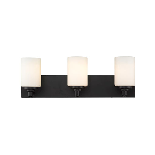 Z-Lite Soledad 3 Light Vanity, Matte Black/White