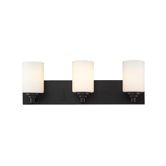 Z-Lite Soledad 3 Light Vanity, Matte Black/White