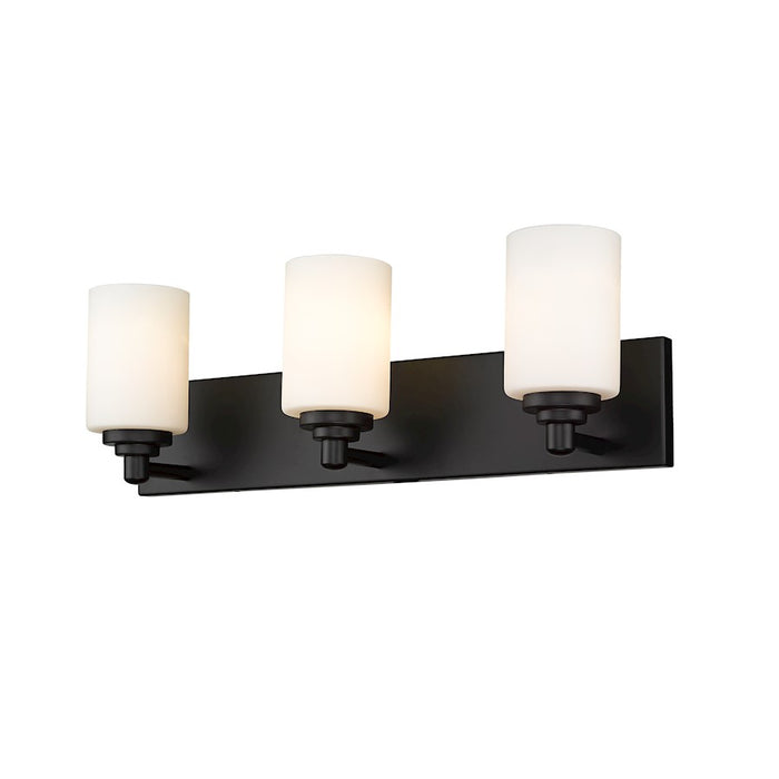 Z-Lite Soledad 3 Light Vanity, Matte Black/White