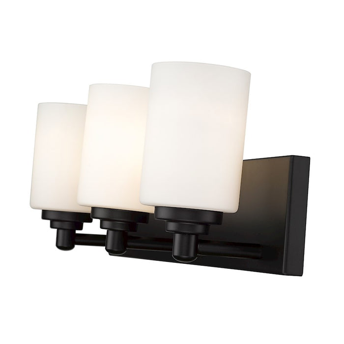 Z-Lite Soledad 3 Light Vanity, Matte Black/White