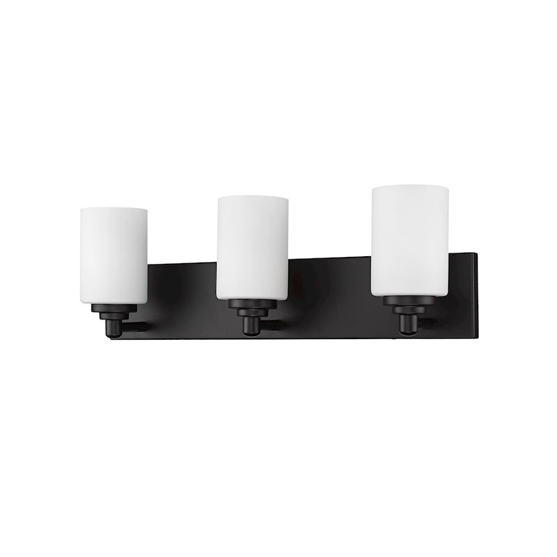 Z-Lite Soledad 3 Light Vanity, Matte Black/White