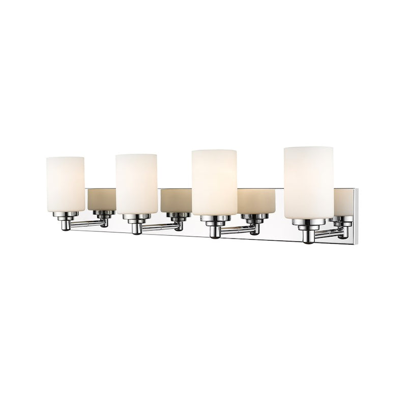 Z-Lite Soledad 4 Light Vanity, Chrome, White - 485-4V-CH