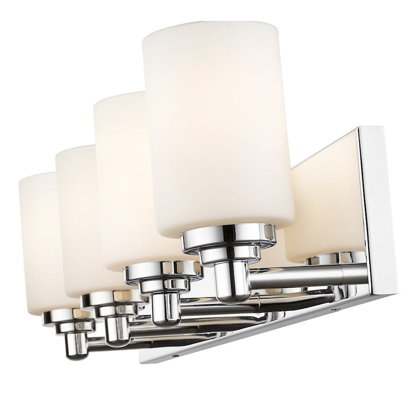 Z-Lite Soledad 4 Light Vanity, Chrome/White