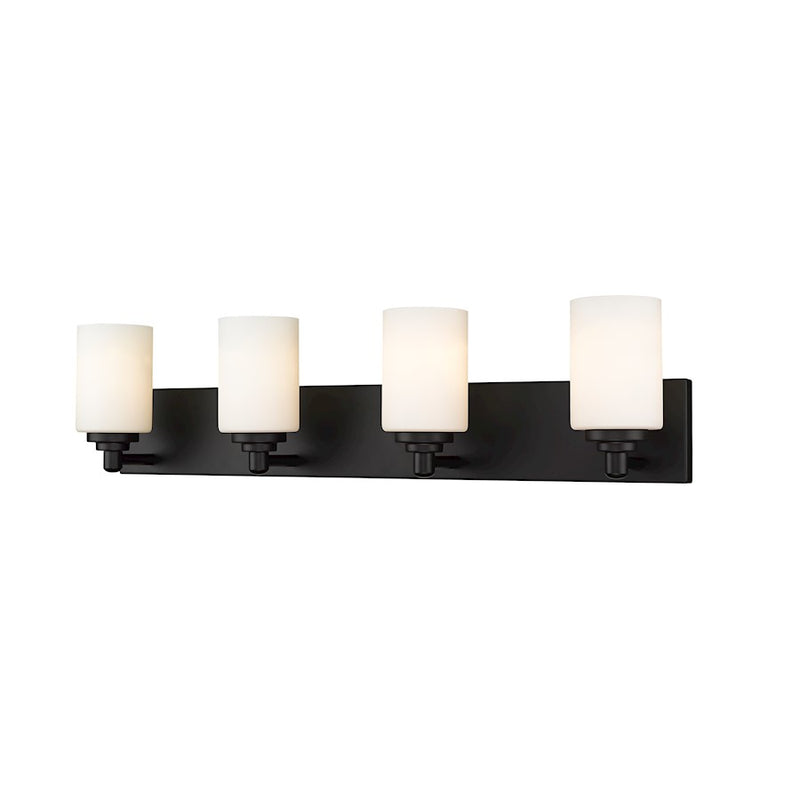 Z-Lite Soledad 4 Light Vanity, Matte Black, White - 485-4V-MB