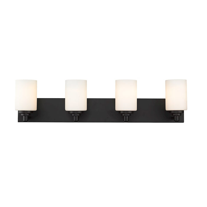 Z-Lite Soledad 4 Light Vanity, Matte Black/White
