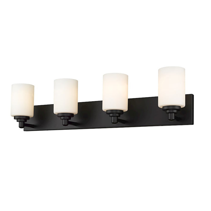 Z-Lite Soledad 4 Light Vanity, Matte Black/White