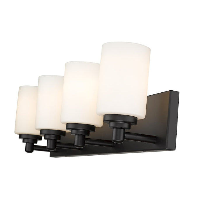 Z-Lite Soledad 4 Light Vanity, Matte Black/White