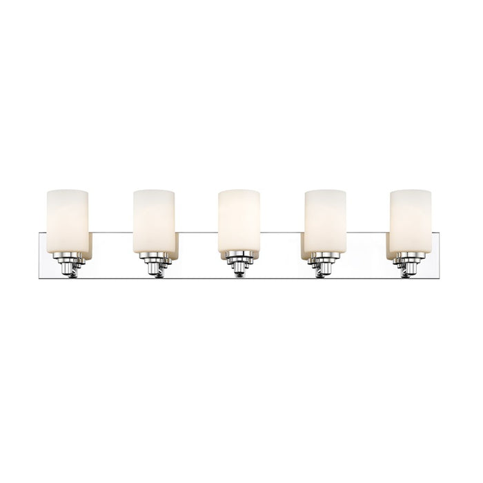 Z-Lite Soledad 5 Light Vanity, Chrome/White
