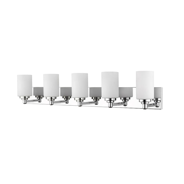 Z-Lite Soledad 5 Light Vanity, Chrome/White