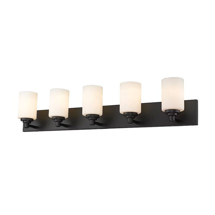 Z-Lite Soledad 5 Light Vanity, Matte Black/White