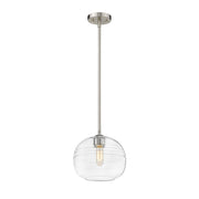 Z-Lite Harmony 1 Light 10" Pendant, Brushed Nickel, Clear - 486P10-BN