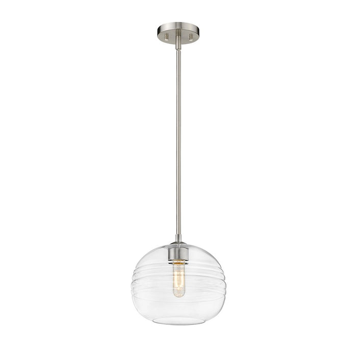 Z-Lite Harmony 1 Light 10" Pendant, Brushed Nickel, Clear - 486P10-BN