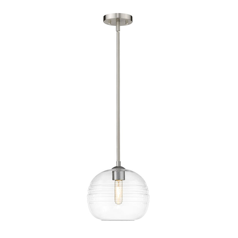 Z-Lite Harmony 1 Light 10" Pendant, Brushed Nickel/Clear