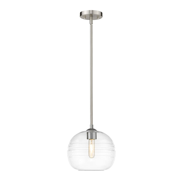 Z-Lite Harmony 1 Light 10" Pendant, Brushed Nickel/Clear