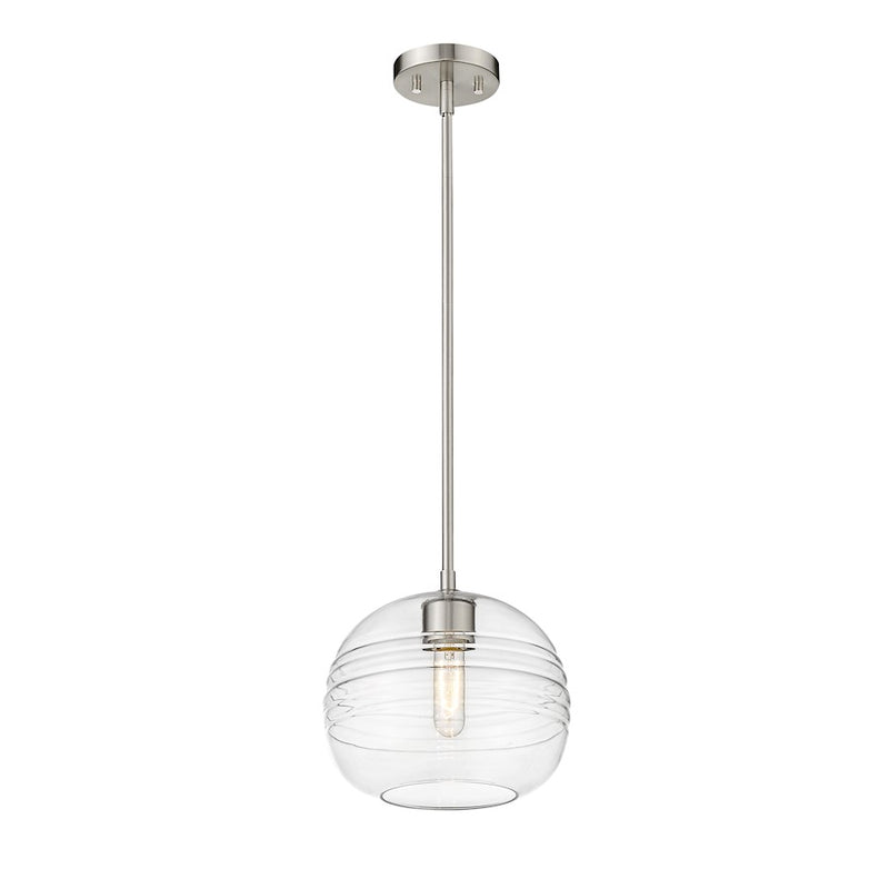 Z-Lite Harmony 1 Light 10" Pendant, Brushed Nickel/Clear