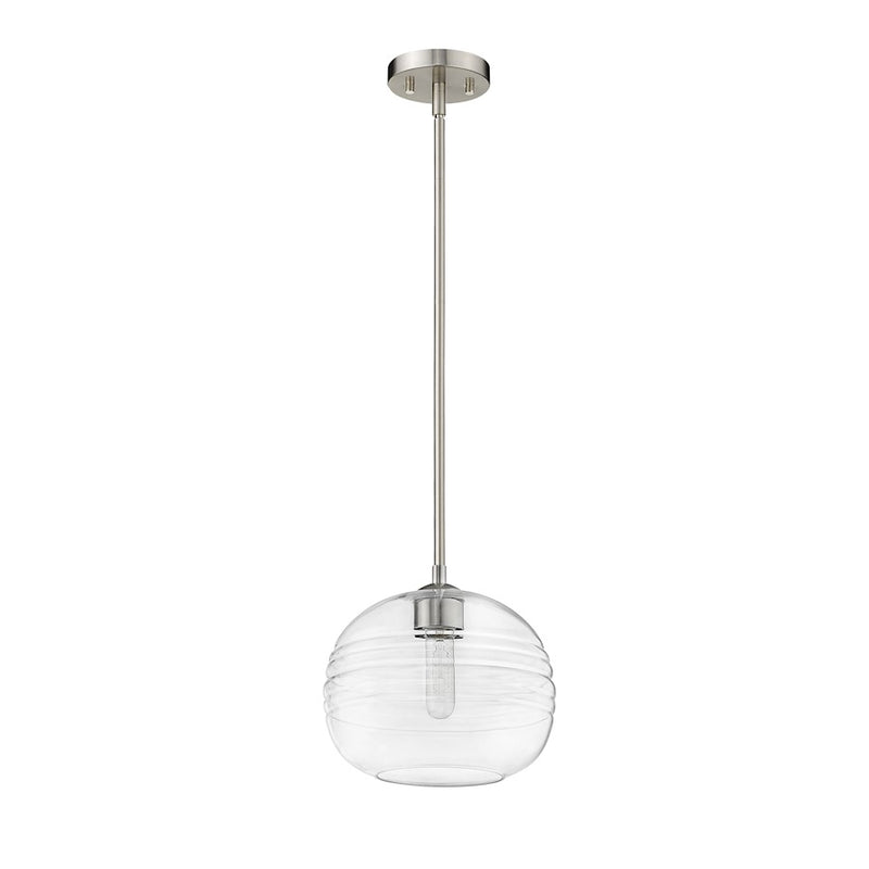 Z-Lite Harmony 1 Light 10" Pendant, Brushed Nickel/Clear