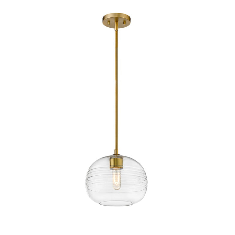 Z-Lite Harmony 1 Light 10" Pendant, Olde Brass, Clear - 486P10-OBR