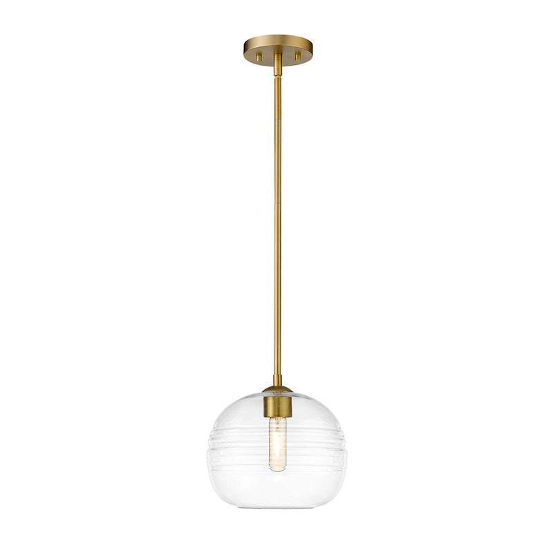 Z-Lite Harmony 1 Light 10" Pendant, Olde Brass/Clear