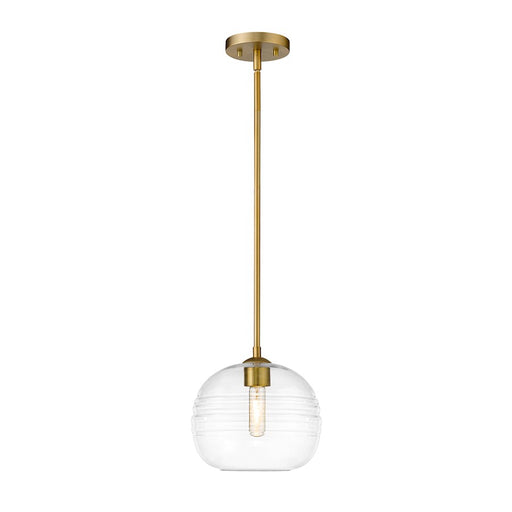 Z-Lite Harmony 1 Light 10" Pendant, Olde Brass/Clear
