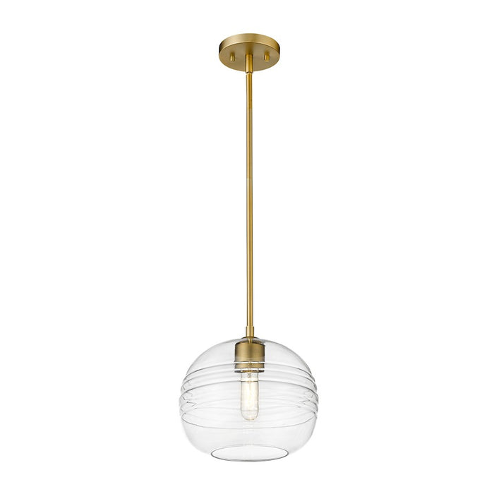 Z-Lite Harmony 1 Light 10" Pendant, Olde Brass/Clear
