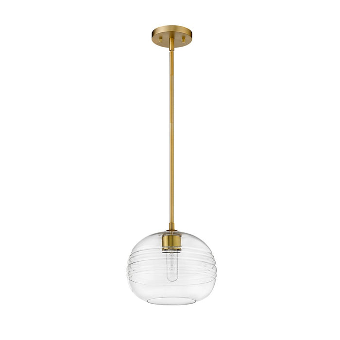 Z-Lite Harmony 1 Light 10" Pendant, Olde Brass/Clear
