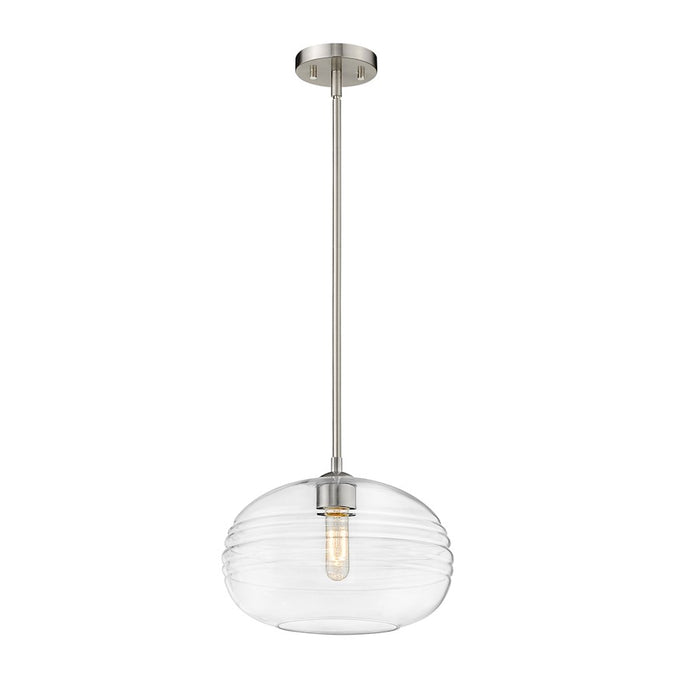Z-Lite Harmony 1 Light 14" Pendant, Brushed Nickel, Clear - 486P14-BN