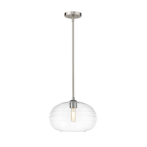 Z-Lite Harmony 1 Light 14" Pendant, Brushed Nickel/Clear