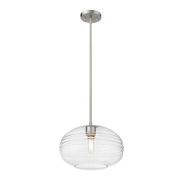 Z-Lite Harmony 1 Light 14" Pendant, Brushed Nickel/Clear