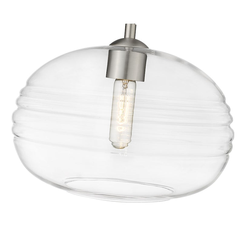 Z-Lite Harmony 1 Light 14" Pendant, Brushed Nickel/Clear