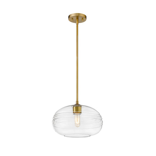 Z-Lite Harmony 1 Light 14" Pendant, Olde Brass, Clear - 486P14-OBR