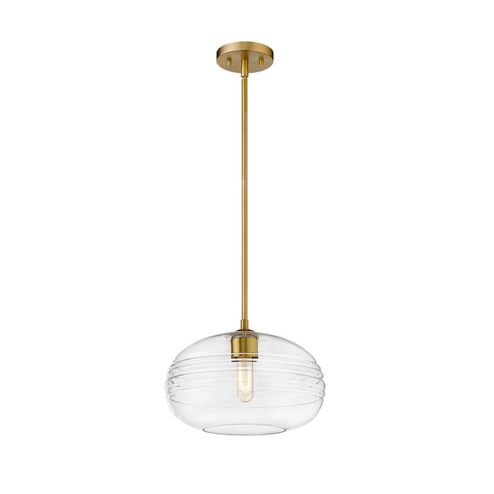 Z-Lite Harmony 1 Light 14" Pendant, Olde Brass, Clear - 486P14-OBR