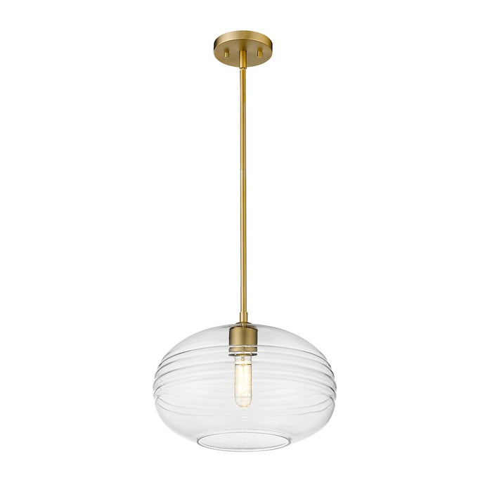 Z-Lite Harmony 1 Light 14" Pendant, Olde Brass/Clear