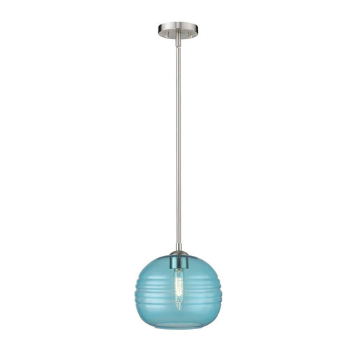 Z-Lite Harmony 1 Light 10" Pendant, Brushed Nickel/Blue