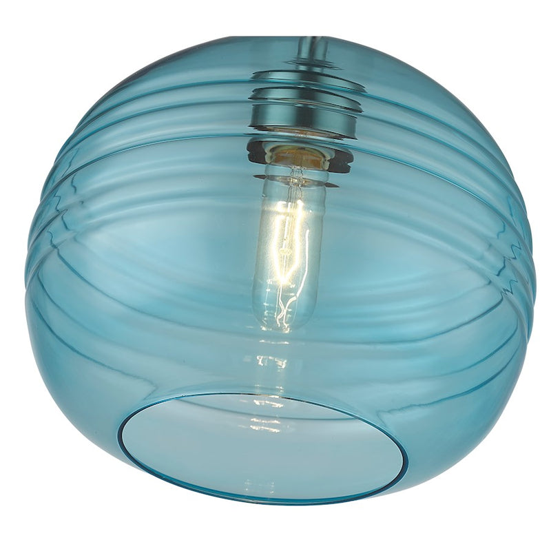 Z-Lite Harmony 1 Light 10" Pendant, Brushed Nickel/Blue