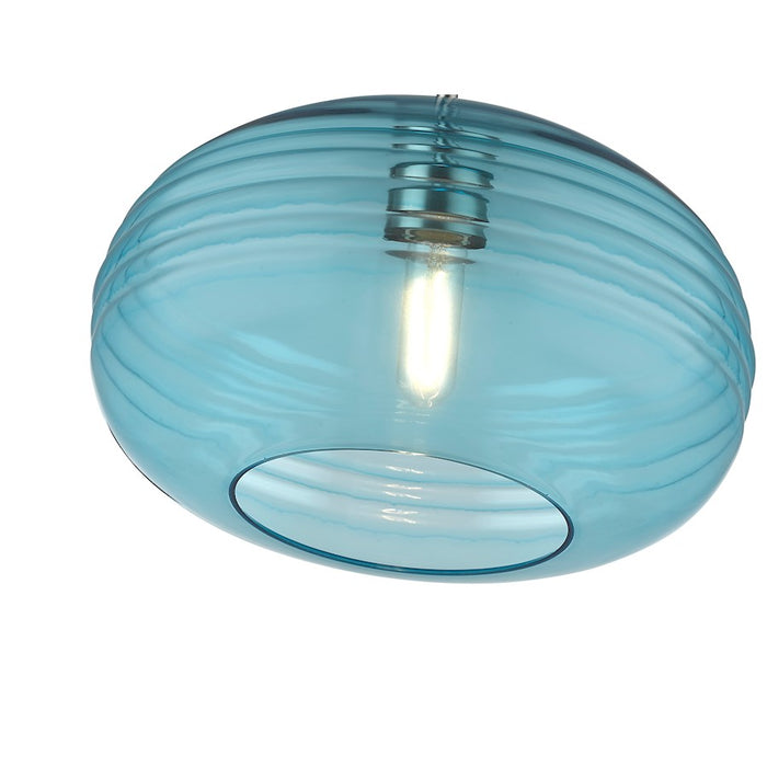 Z-Lite Harmony 1 Light 14" Pendant, Brushed Nickel/Blue