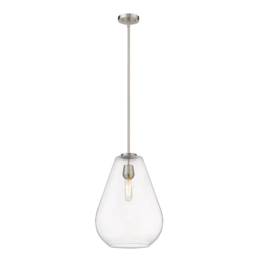 Z-Lite Ayra 1 Light 16.75" Pendant, Brushed Nickel, Clear - 488P12-BN