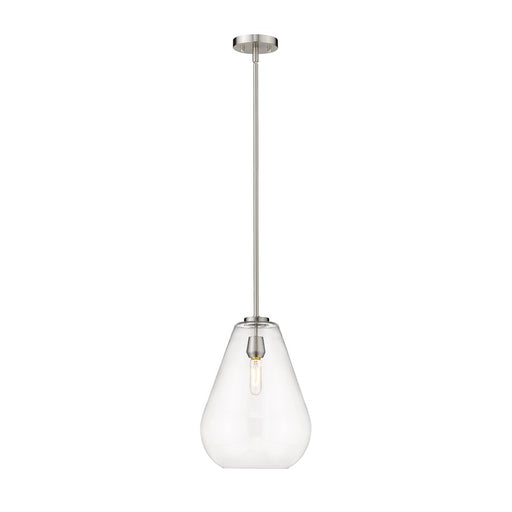 Z-Lite Ayra 1 Light 16.75" Pendant, Brushed Nickel/Clear