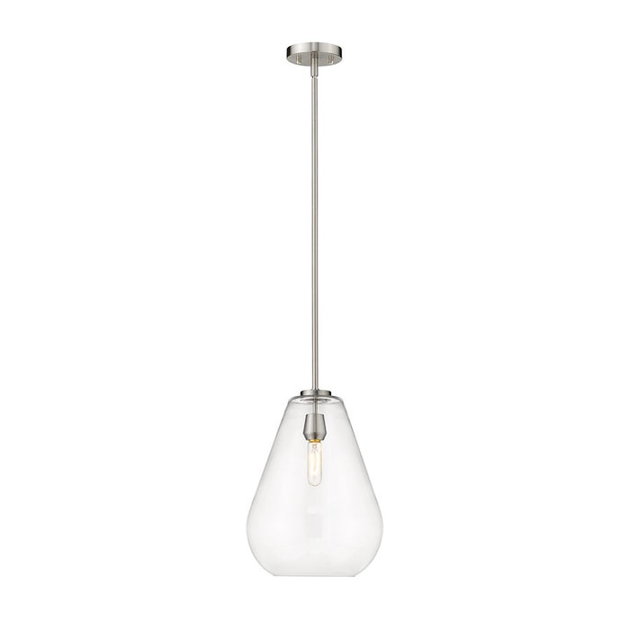 Z-Lite Ayra 1 Light 16.75" Pendant, Brushed Nickel/Clear