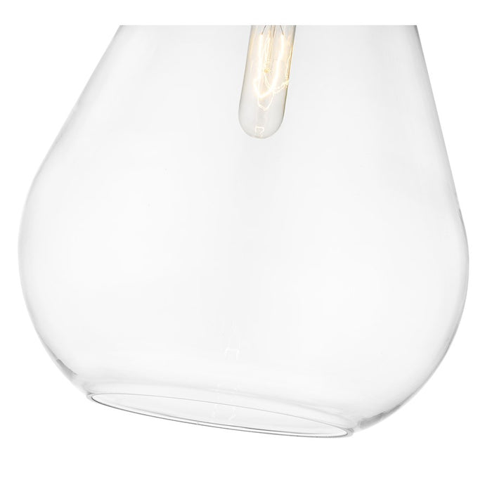 Z-Lite Ayra 1 Light 16.75" Pendant, Brushed Nickel/Clear