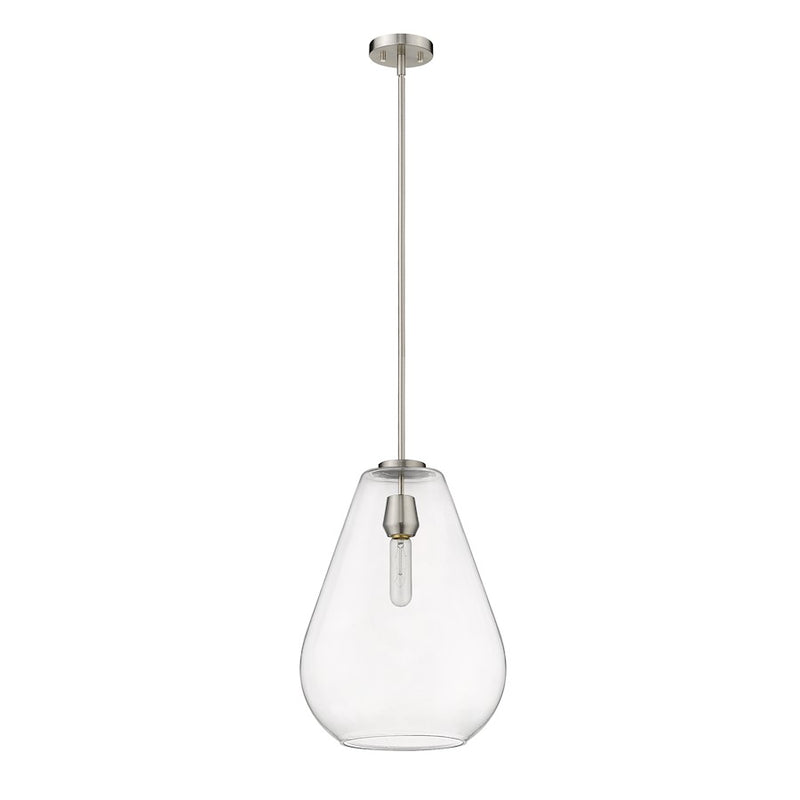 Z-Lite Ayra 1 Light 16.75" Pendant, Brushed Nickel/Clear